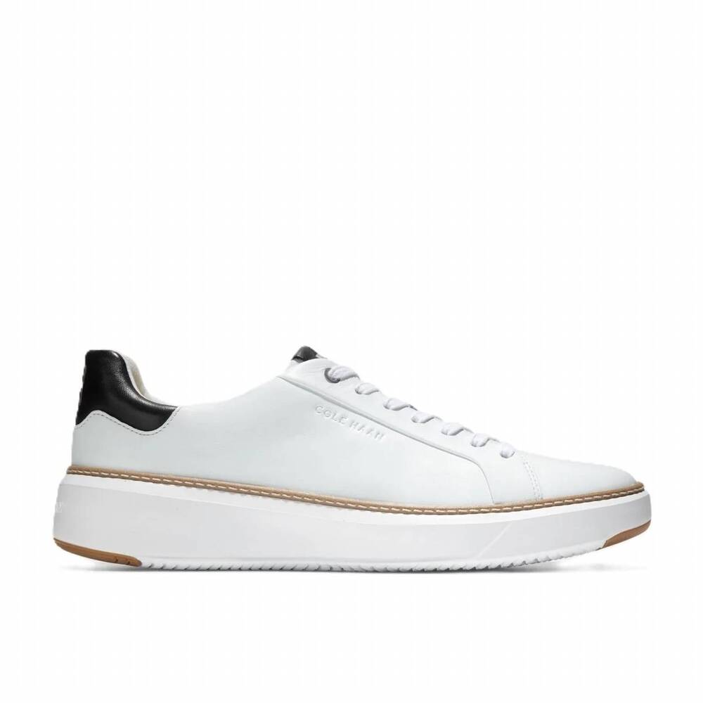 NEW COLE HAAN men's grandpro topspin sneakers in optic white / black